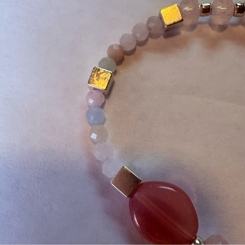***SOLD*** 3-Pc Artisan Hand Crafted Beaded Bracelet Genuine Stone & Glass Beads - Picture 7 of 9